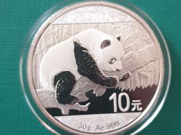 China Panda 2016 stgl. 30Gr. Feinsilber in Originalkapsel!