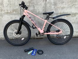 TOP 24 Zoll Mountainbike Kinderfahrrad 7-Gang ROSA NEU