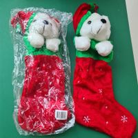 4 Christmas Stokings/ Socken Teddybär NEU