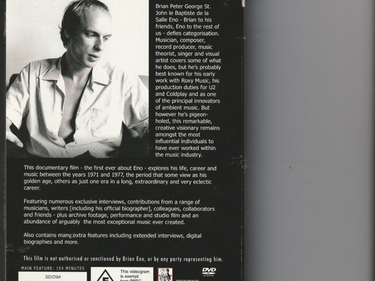 Tutti i DVDs: Brian Eno - Doku 1971 - 1977 – Usato da Chur venduto da zowie72 1