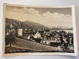 Zug // 1938 Stadt mit Rigi & Alpen // Sommer