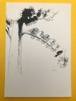 Postkarte Schwarzer Humor Vögel