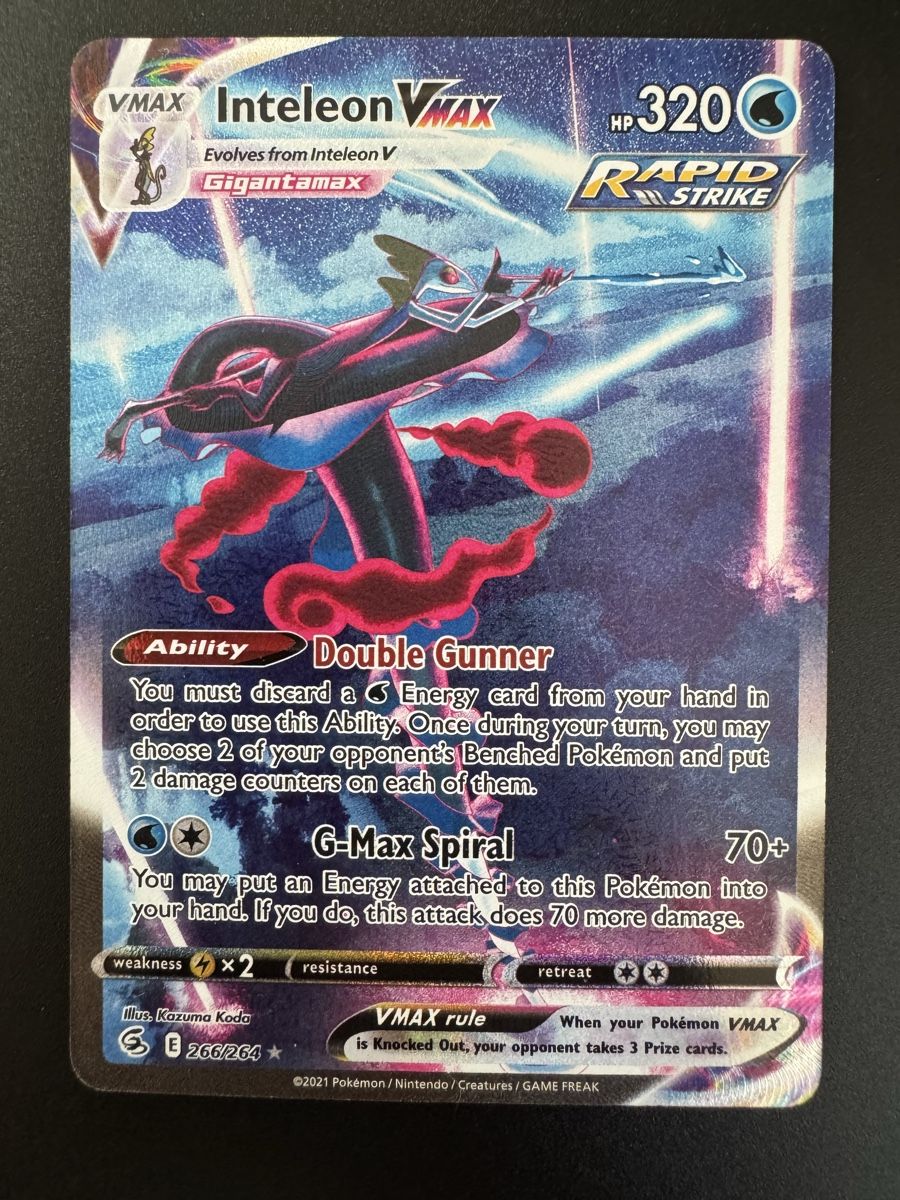 Pokémon Carte collezionabili: Inteleon VMAX - AR - 266/264 - ENG - fusion strike – Usato da Bigorio venduto da Nicolle_poke