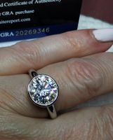 Bague argent avec diamant de moissanite de 3 ct certifié GRA