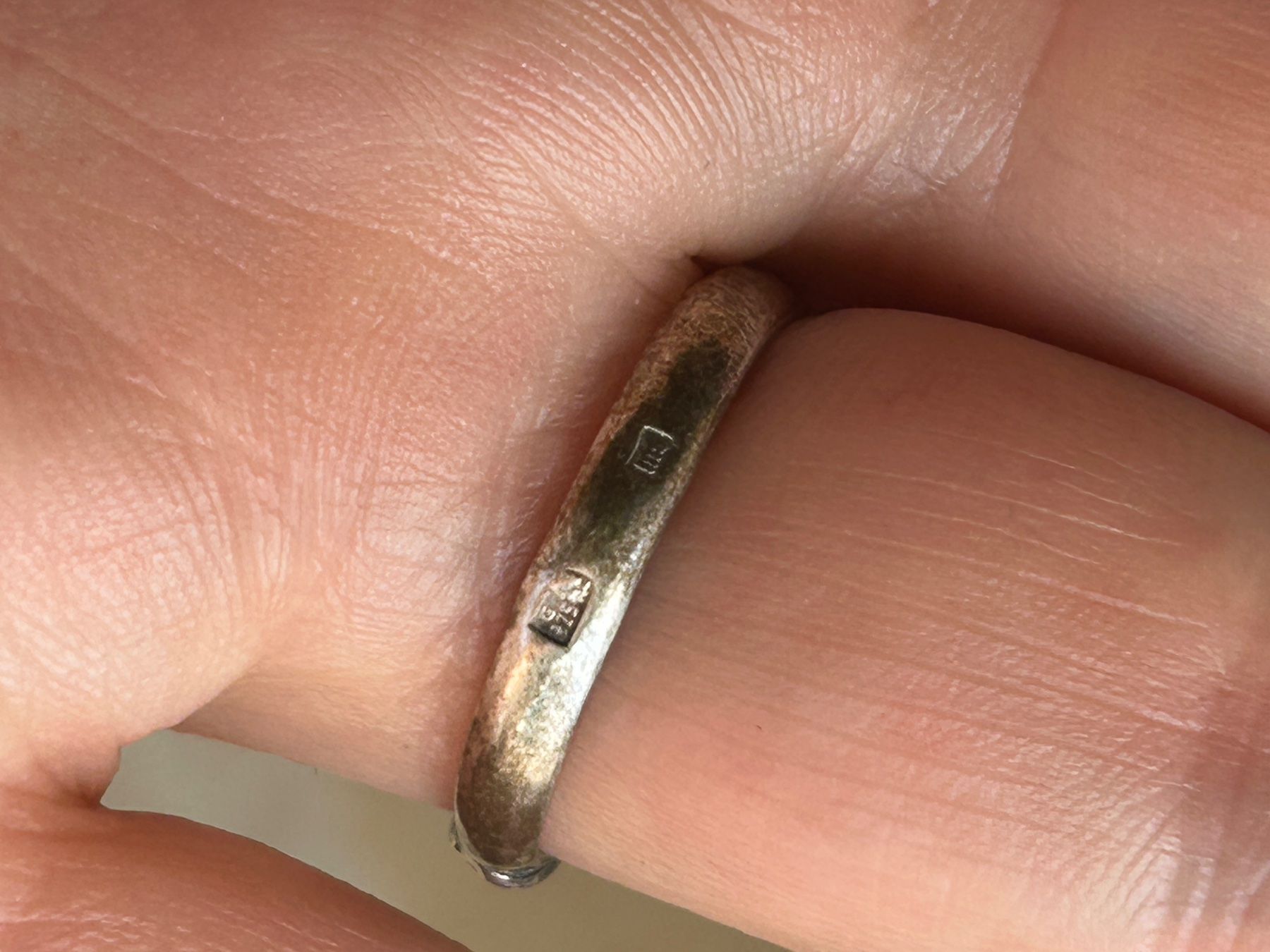Anelli: Vintage Silber Ring mit Hämatit Stein (54) – Usato da Laufen venduto da Bellebellezza 2