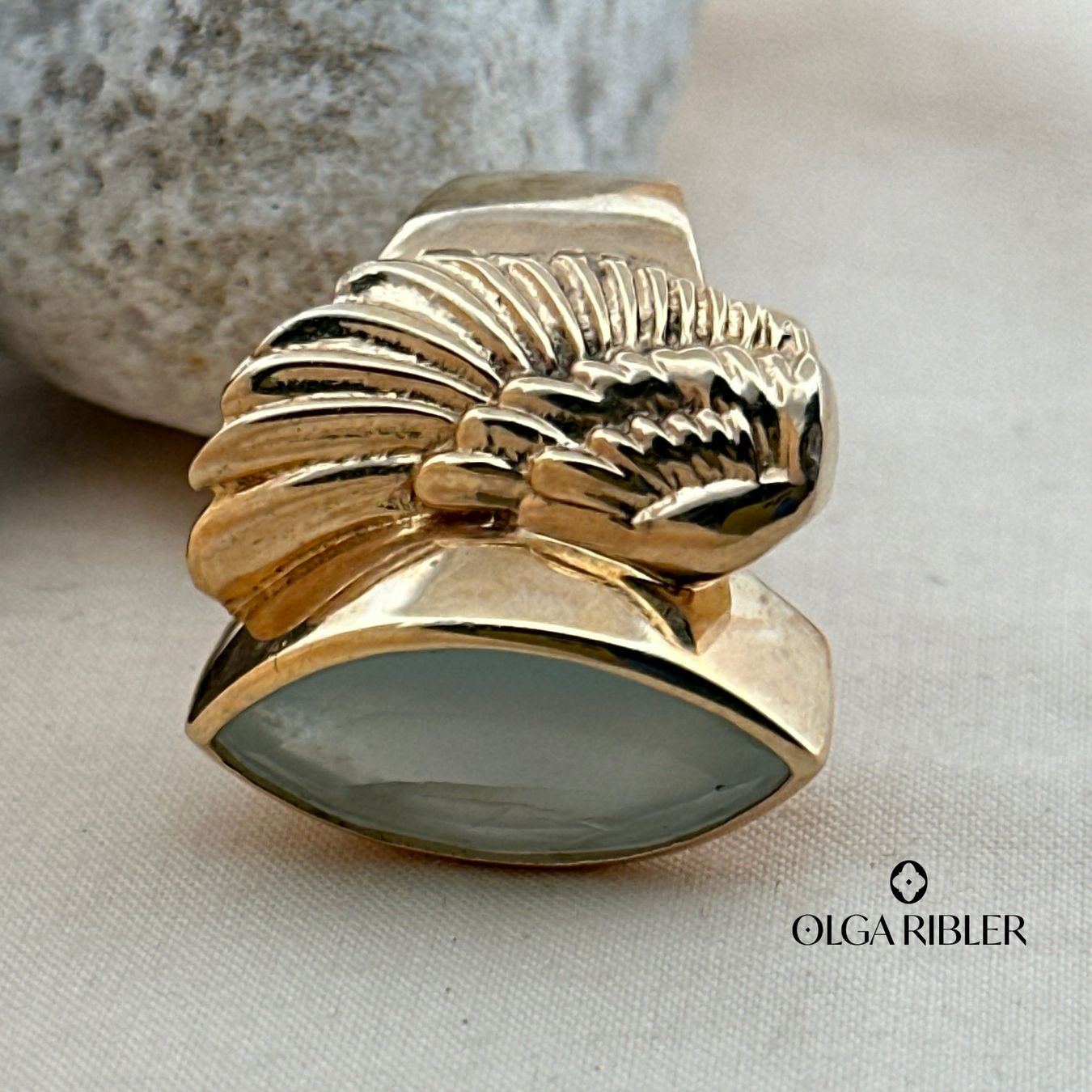 Olga Ribler Bagues: Statement Silber Ring 925 Grösse 54 mit Aquamarin – Neuf (Voir description) à Luzern par Schmuckoutlet 1