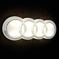 AUDI SILBER RINGS LED Leuchtreklame Vintage Style