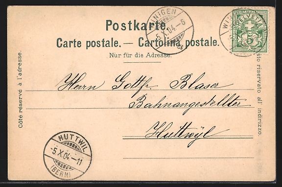 Cartoline postali: Langnau /Emmental, Ortsansicht aus der V – Usato da Berlin venduto da bartko-reher 1