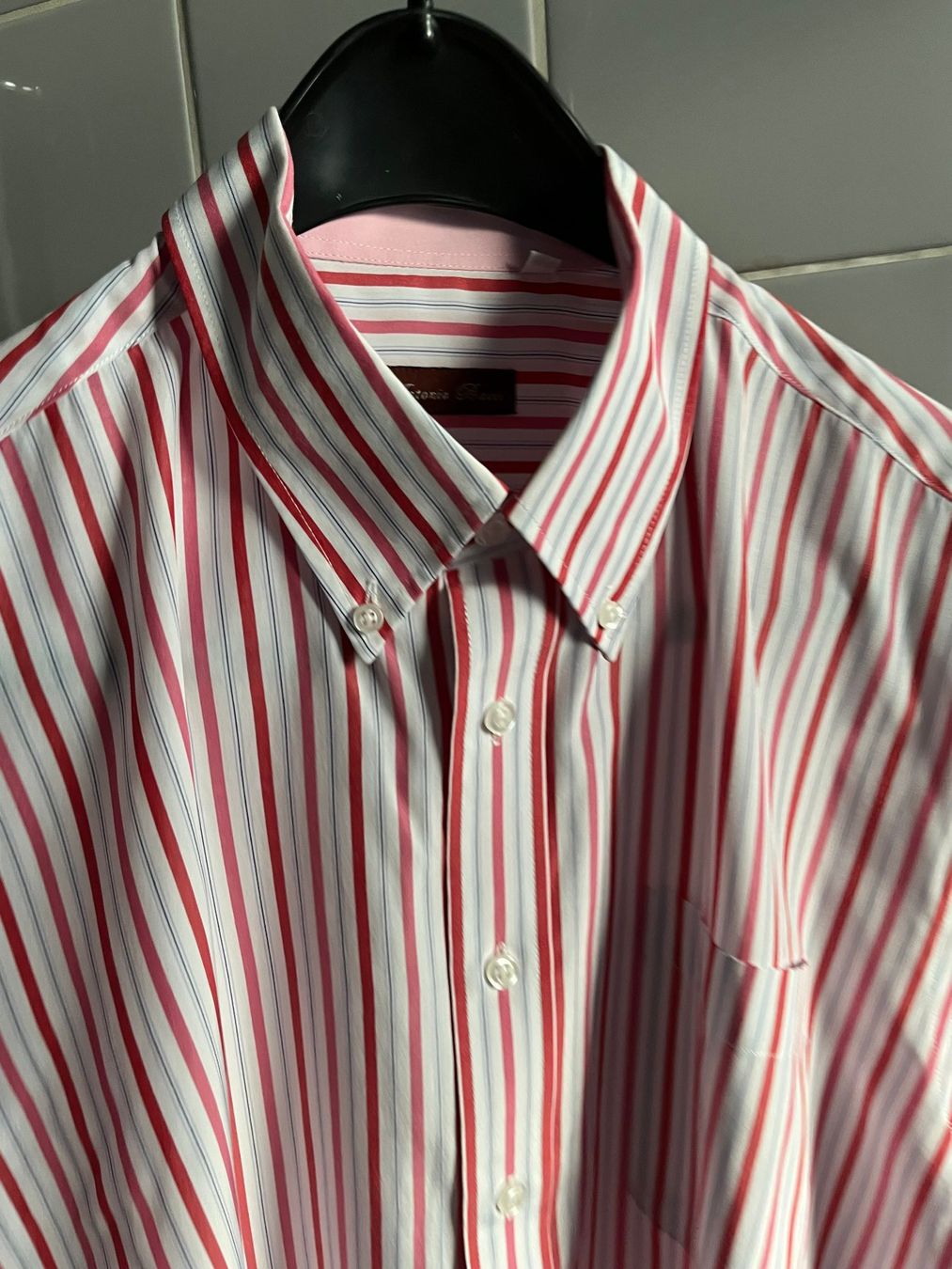 Camicie: Polohemd, gestreift, "Antonio Bacci", pflegeleicht, Gr.L-XL – Usato da Adliswil venduto da eri.40 5