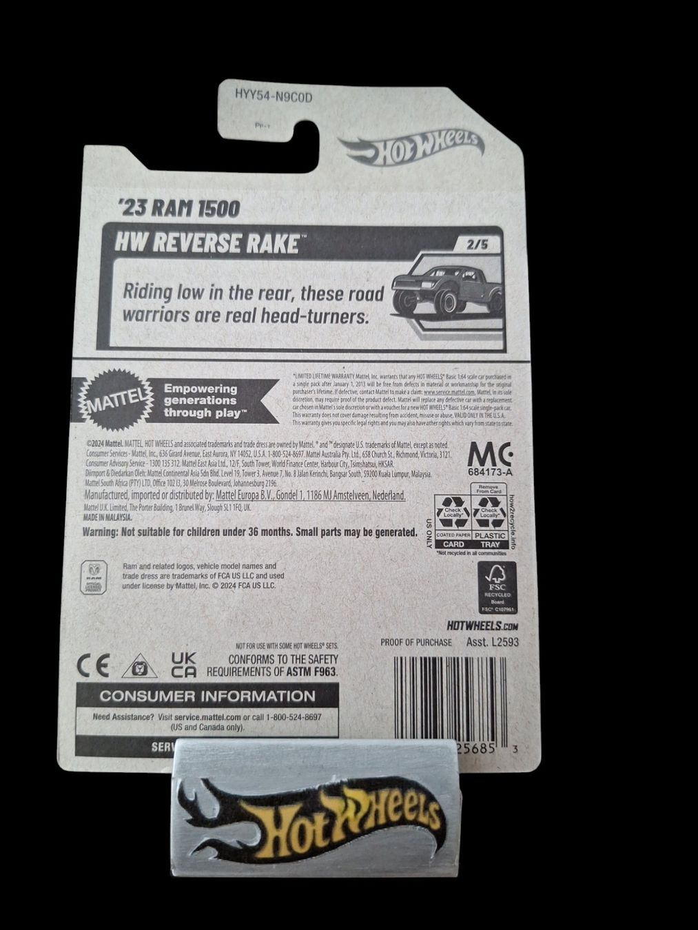 Hot Wheels Modellini d'auto: Hot Wheels HW Reverse Rake 2025 23 RAM 1500 2/5 L – Nuovo e nell'imballaggio originale da Adlikon venduto da Mmartin0 1