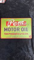 Vintage Pemberton Motor Oil Blechschild, Leeds, England