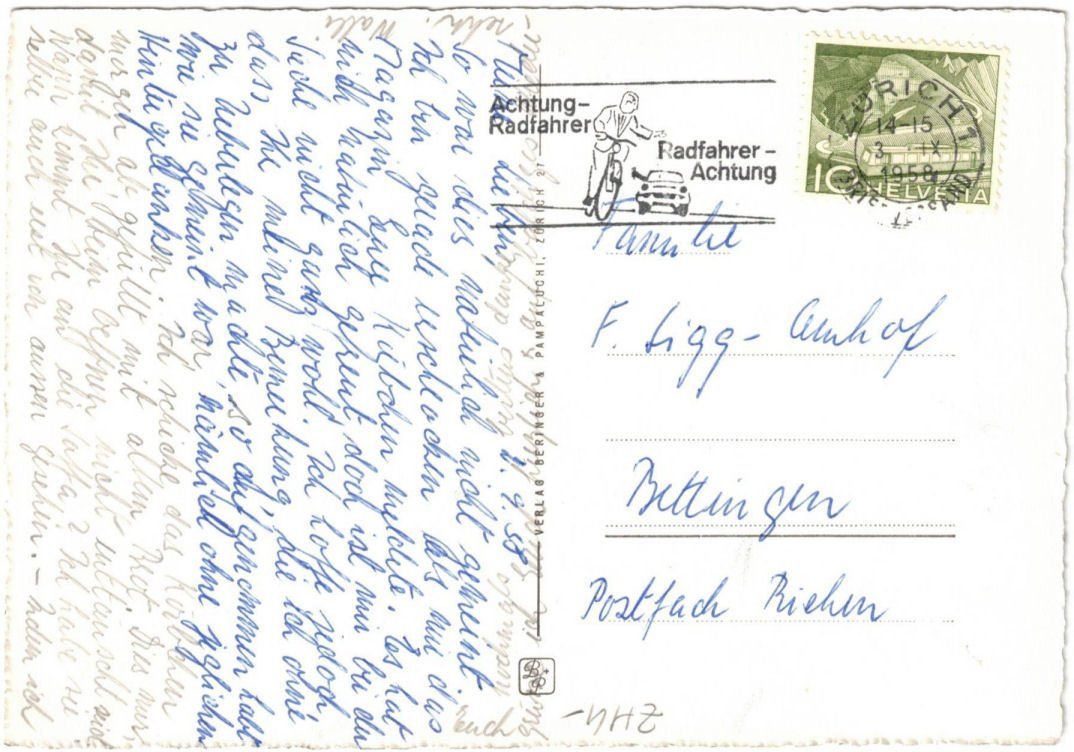 Cartoline postali: Zürich - Gondelbahn SAFFA – Usato da Binningen venduto da Mountainrider 1
