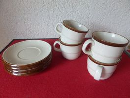 Rössler 4 Kaffee/Milch Tassen mit Untertellerli