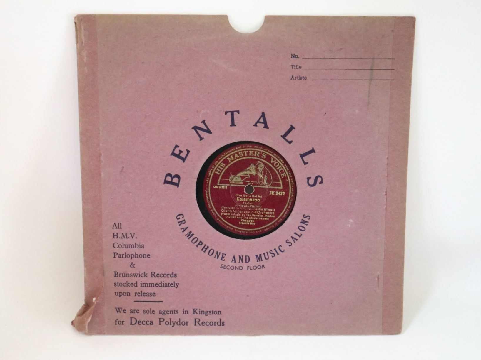 Dischi in vinile: Schellack Glenn Miller Kalamazoo / Blue Moonlight – Usato da Eschenbach SG venduto da Astalavista