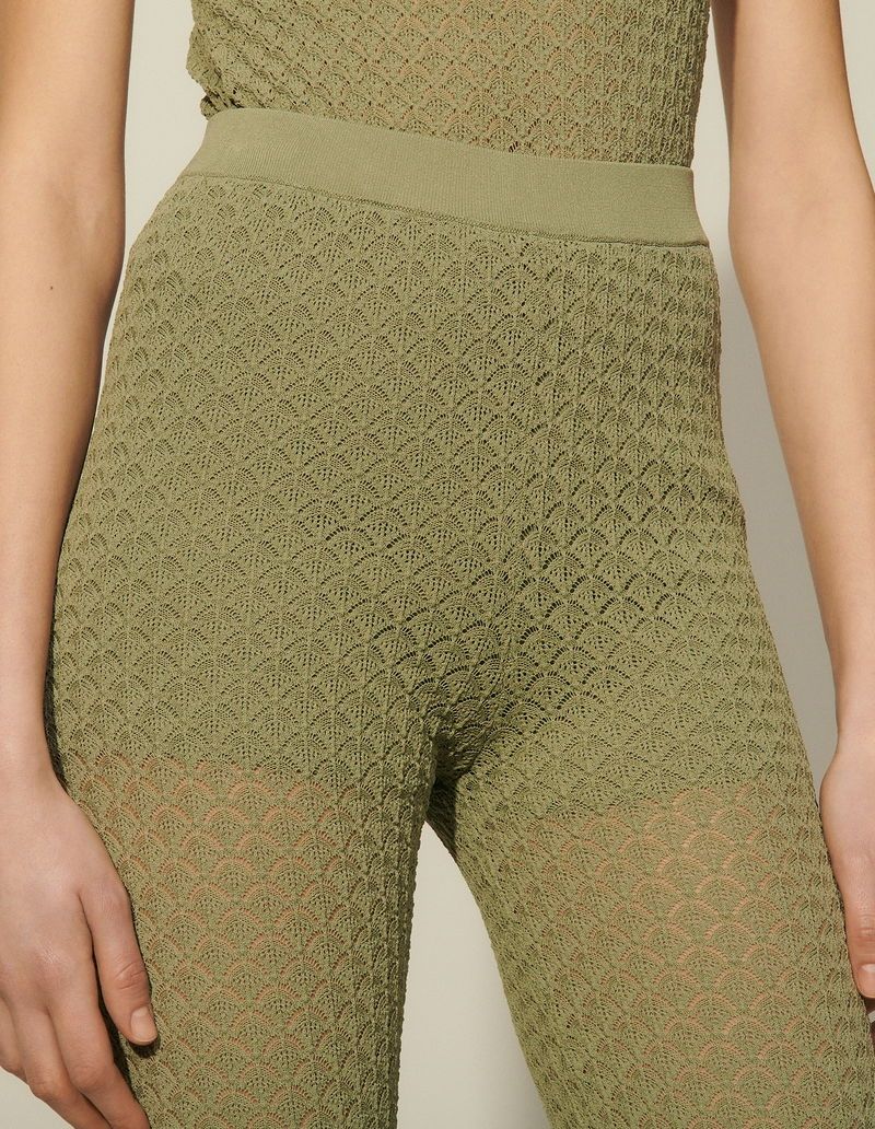 Sandro Pantaloni: Sandro - Pointelle Knit Trousers size 1 – Usato da Rüschlikon venduto da del_f9xw 1