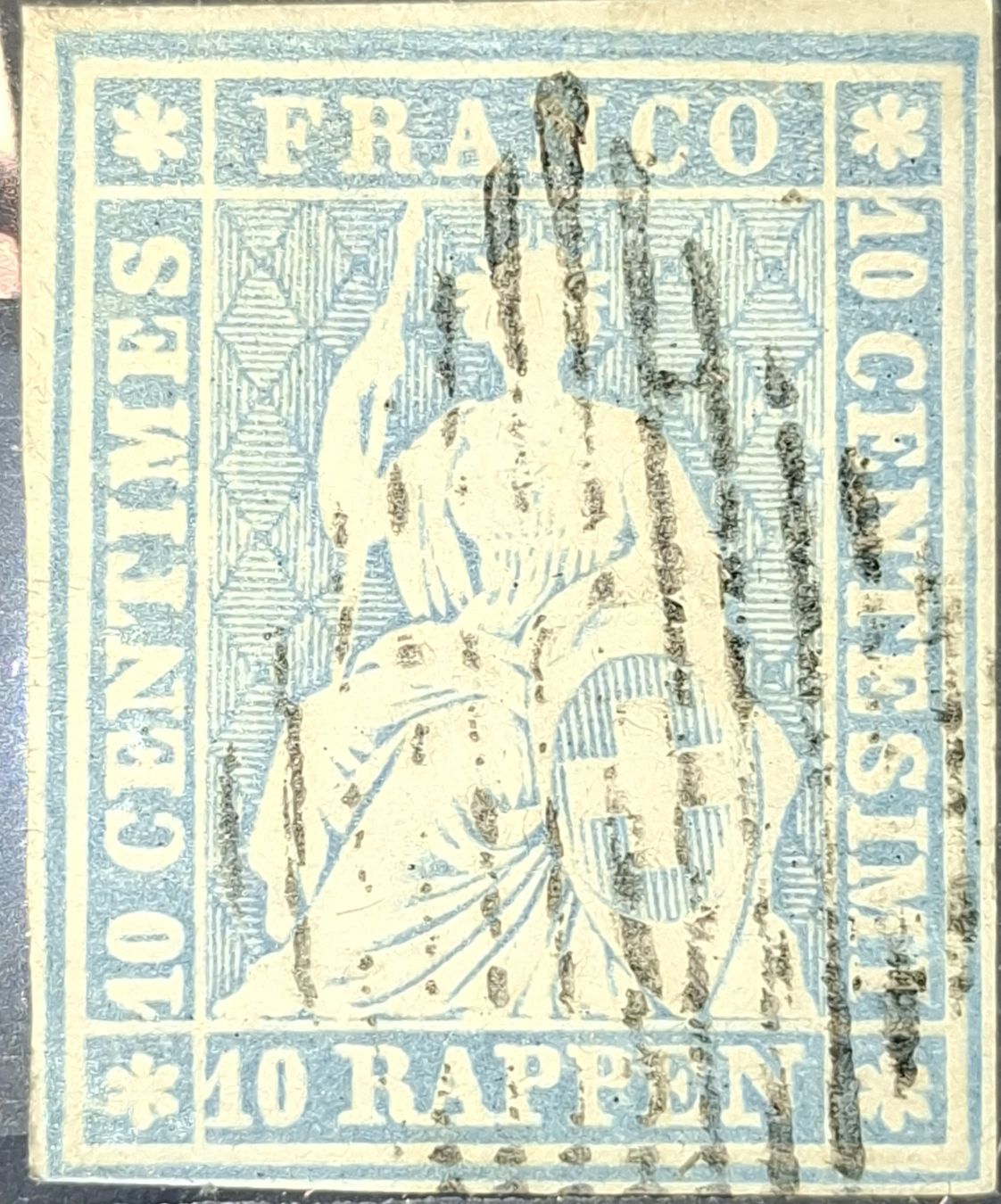 Tutti i francobolli: Strubel 23Ca mit Befund Kat. 300.- – Usato da Balgach venduto da SIMEON27