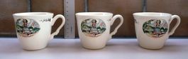 3 ‚Vintage‘ Tassen - echte SARREGUEMINES (Frankreich)