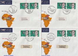 1977 4 Briefe Afrika-Flug
