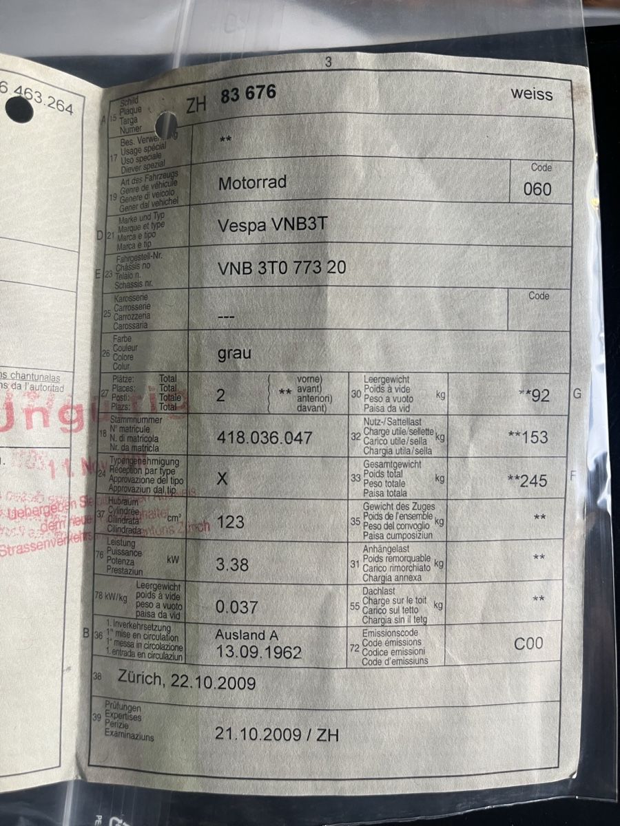 Piaggio Scooter: Vespa VNB3 Olack – Usato da Thun venduto da Cpia 5