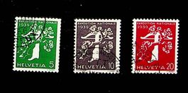SUISSE  SÉRIE AFRANCAIS OBLITÉRÉE (y) 1939. SBK 45.00 /T378
