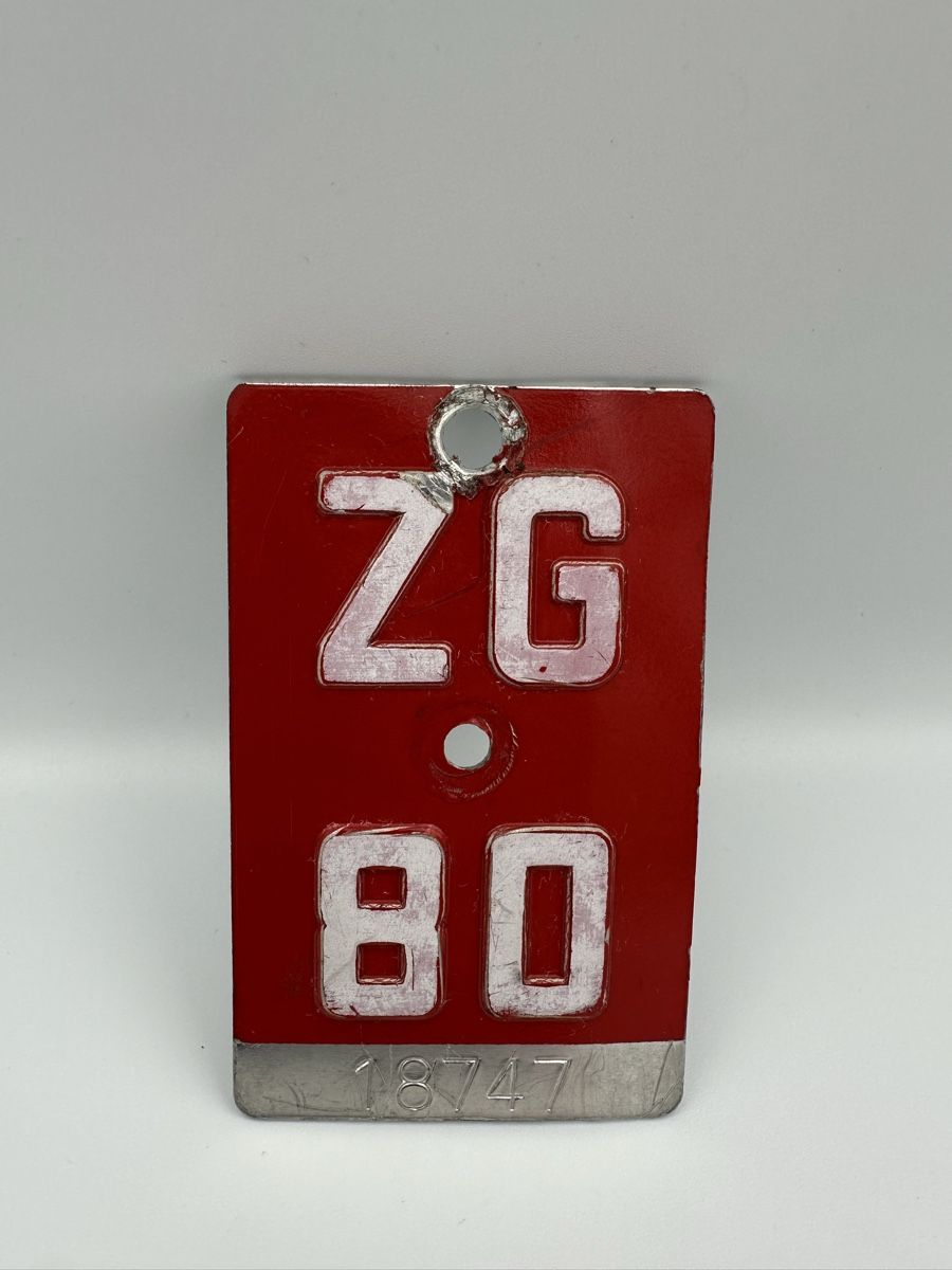Insegne: Velonummer ZG 80 – Usato da Schwende venduto da weesli