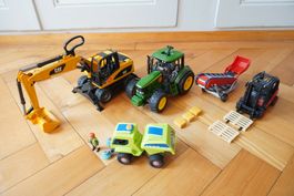 Spielset Bagger,Traktor,Förderband,Stapler Bruder/Playmobil