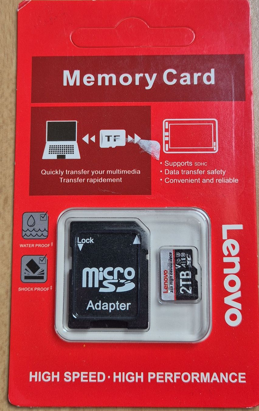 Lenovo Speicherkarten: Lenovo 2TB Micro SD Karte mit Adapter NEU – Neu und originalverpackt aus Winterthur von 2ndHandStuff