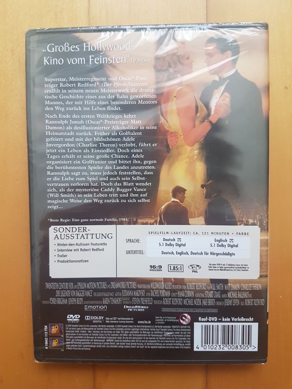 Tutti i DVDs: Die Legende von Bagger Vance; mit Will Smith & Matt Damon – Nuovo e nell'imballaggio originale da Binz venduto da tarkrx 1
