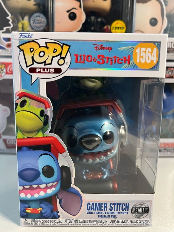 Funko Pop! Gamer Stitch Métallique – Figurine Vinyle Lilo & Stitch – Cadeau Officiel Pour Fans De Disney
