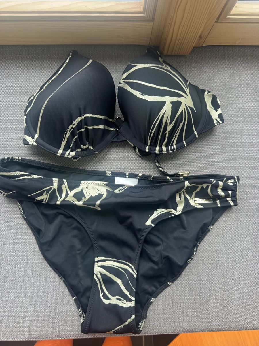 Badekleider & Bikinis: Damen Bikini Gino Lapis schwarz gemustert Grösse 38 40 – Gebraucht aus Küsnacht ZH von chrissi402