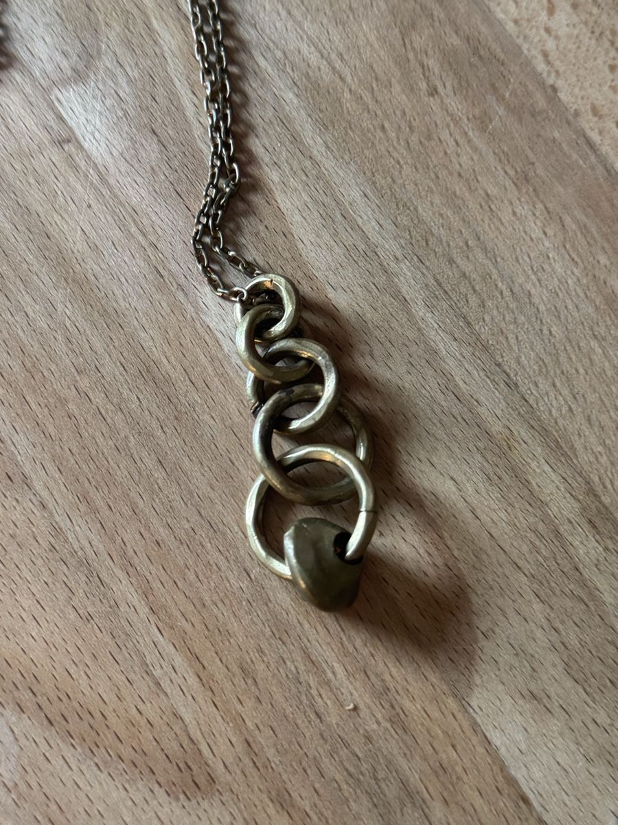 Catenine: Vintage Brass Chain Necklace, Adjustable Length, Chic – Usato da Zürich venduto da olalinda 1