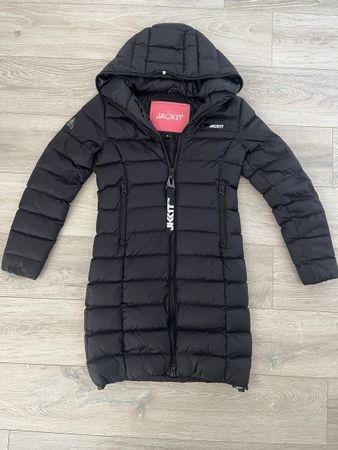 JACK1T Daunenmantel schwarz mit Kapuze