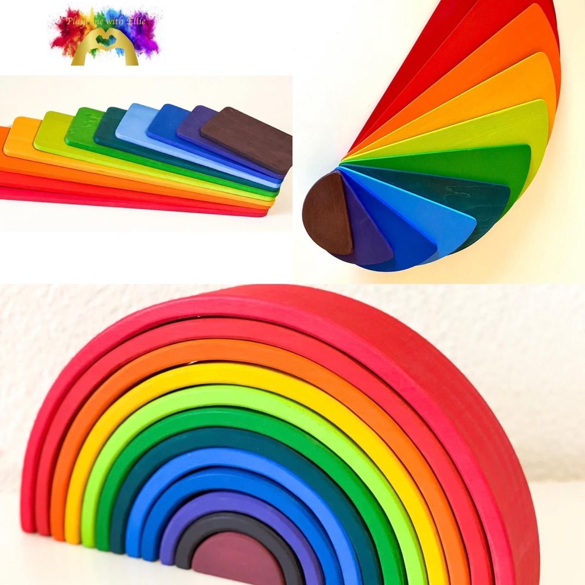 Giocattoli: Rainbow Set - Holz Regenbogen – Nuovo e nell'imballaggio originale da Männedorf venduto da Meganbdn