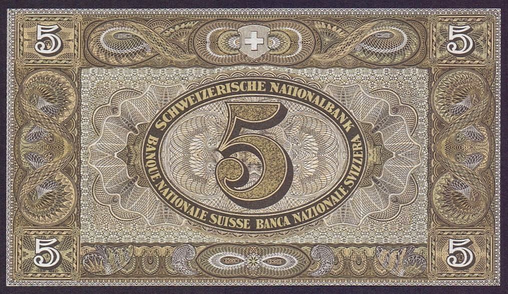 Banconote: 5 Franken 1947 perfekt UNZ – Nuovo (secondo la descrizione) da Flamatt venduto da samowarow 3