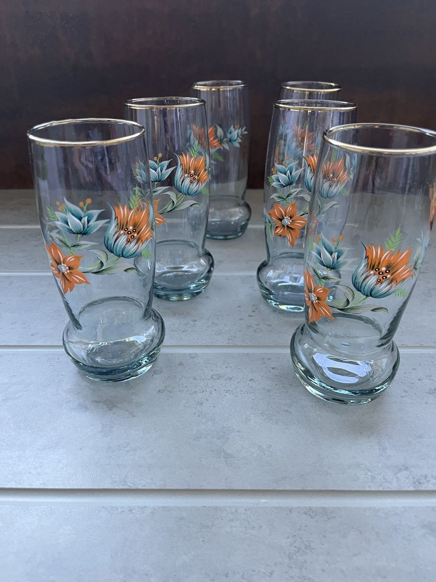 Verres: Verres vintage floral – D'occasion à St. Prex par Nikolletta