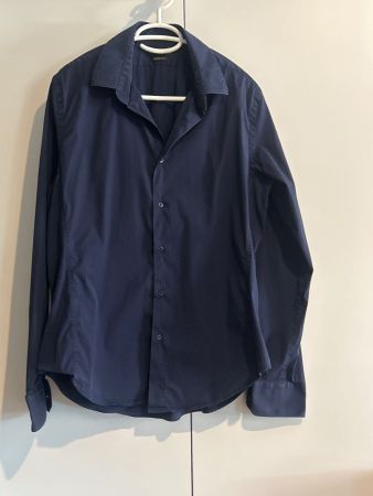 Herren Langarmhemd dunkelblau Superslim Fit von Zara Gr. XL