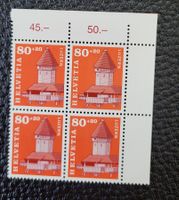 Briefmarken Helvetia Luzern 80+20 Viererblock gebraucht