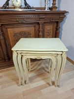  3er Satztische Beistelltische Creme Gold Rokoko 