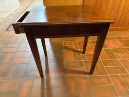 Antiker kleinr Beistelltisch, lange Schublade, Biedermeier