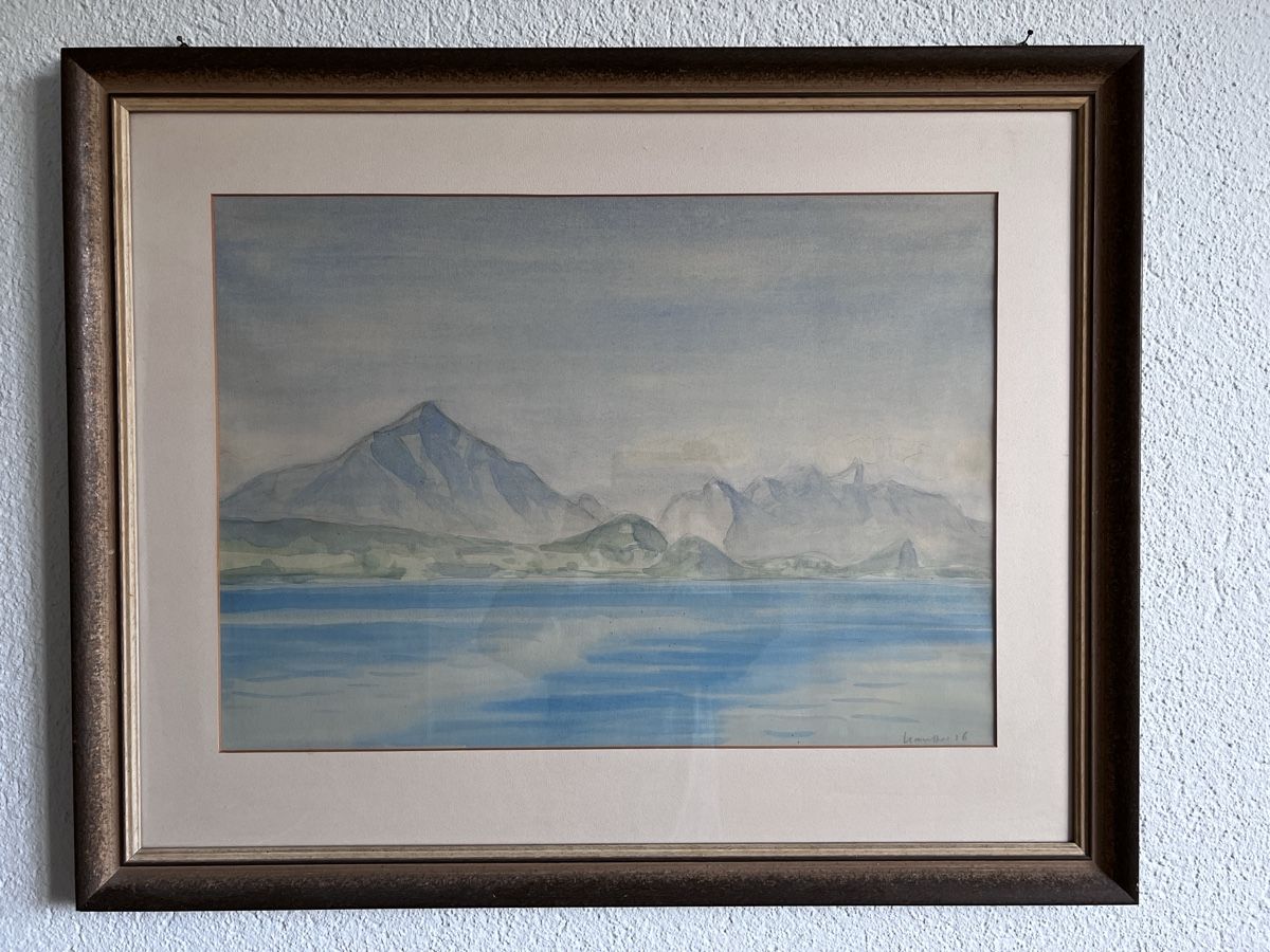 Dipinti: Thunersee Landschaft Fred Stauffer Aquarell  – Usato da Neuenegg venduto da Magosaurus
