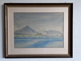 Thunersee Landschaft Fred Stauffer Aquarell 