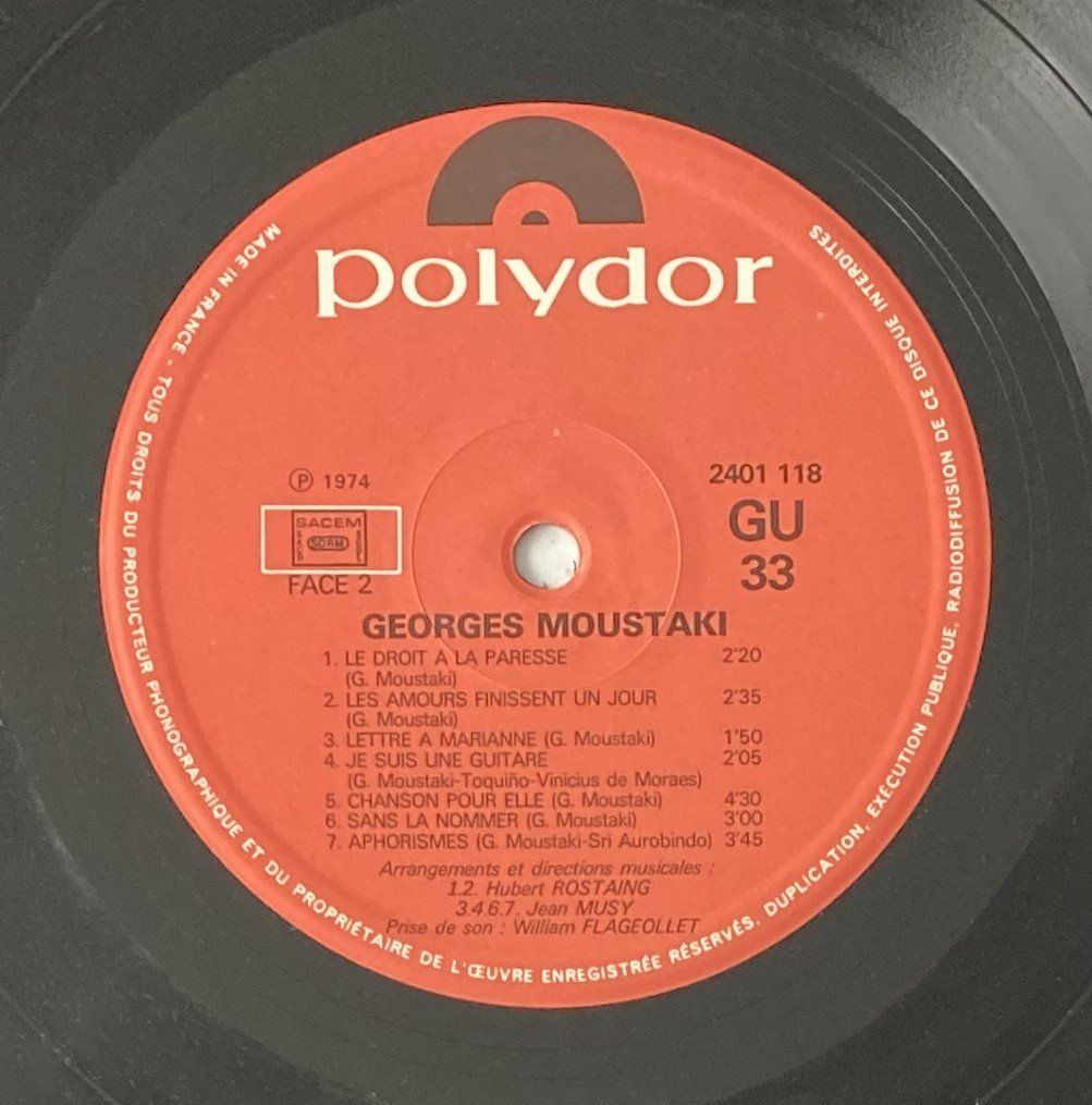 Dischi in vinile: Georges Moustaki, Moustaki – Usato da Flums venduto da Empe1 4