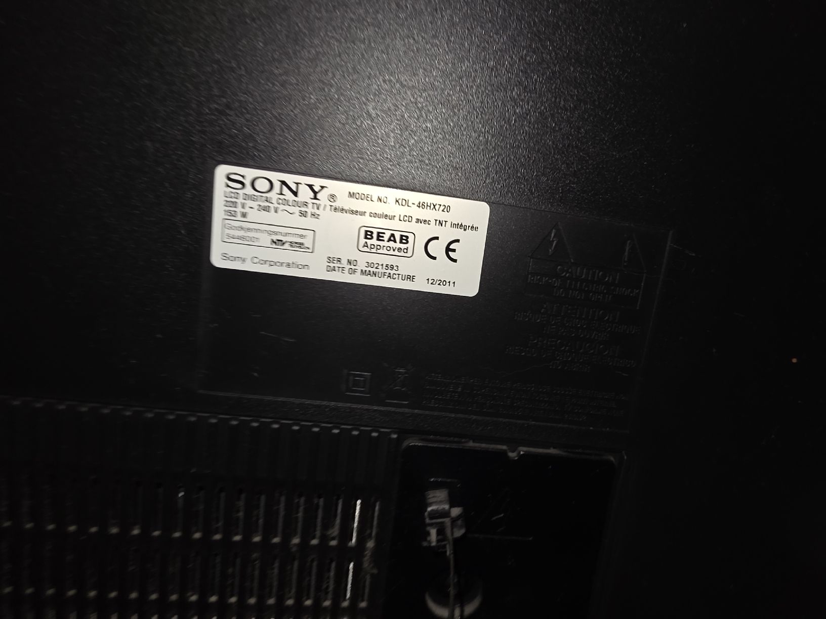 Sony Fernseher: Sony Bravia   – Defekt aus Fehraltorf von H.P1950 1