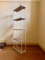 Retro Regal Wandregal 5 Ablagen Holz Metall Weiss Vintage