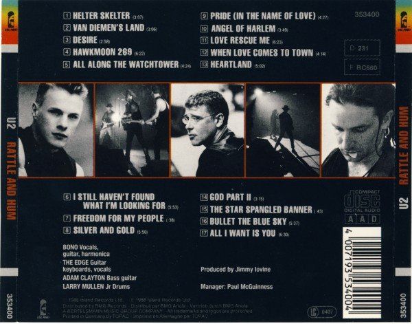 CD: CD U2 - Rattle and hum (1989) – Usato da Möriken AG venduto da mineralia 1