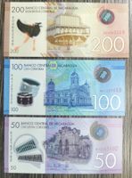 Nicaragua Set 50,100,200 Cordobas Polymer UNC