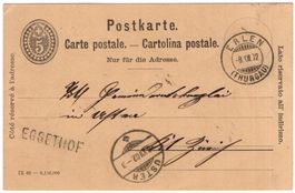 EGGETHOF - seltener Balkenstempel auf Ganzsachen-Postkarte