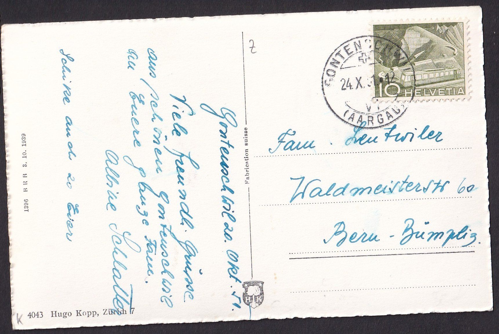 Cartoline postali: Gontenschwil Gesamtansicht – Usato da Olten venduto da clotaldi 1