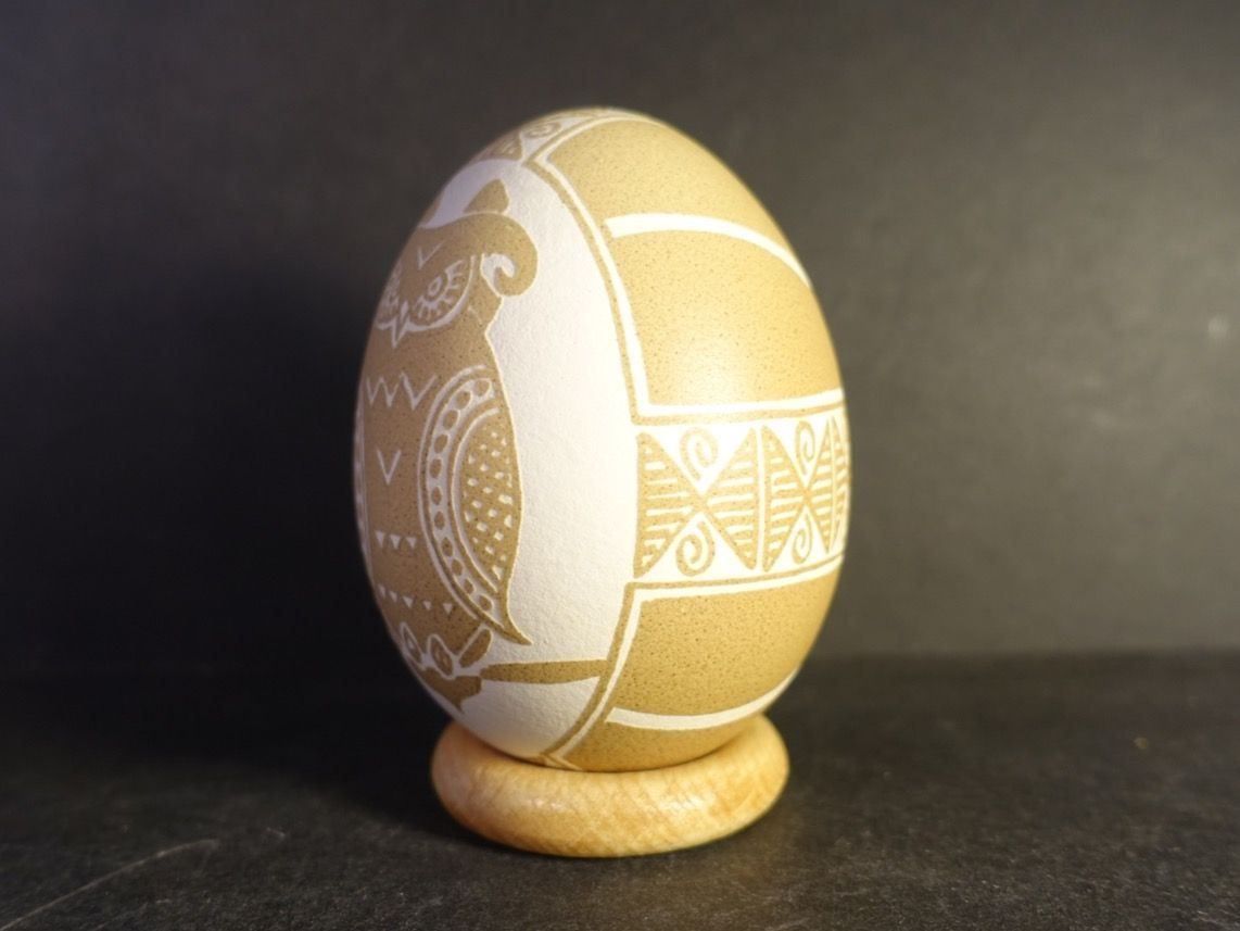Toutes les décorations: Künstler Osterei mit Eule Azteken – D'occasion à Russikon par Eulenfeder 1