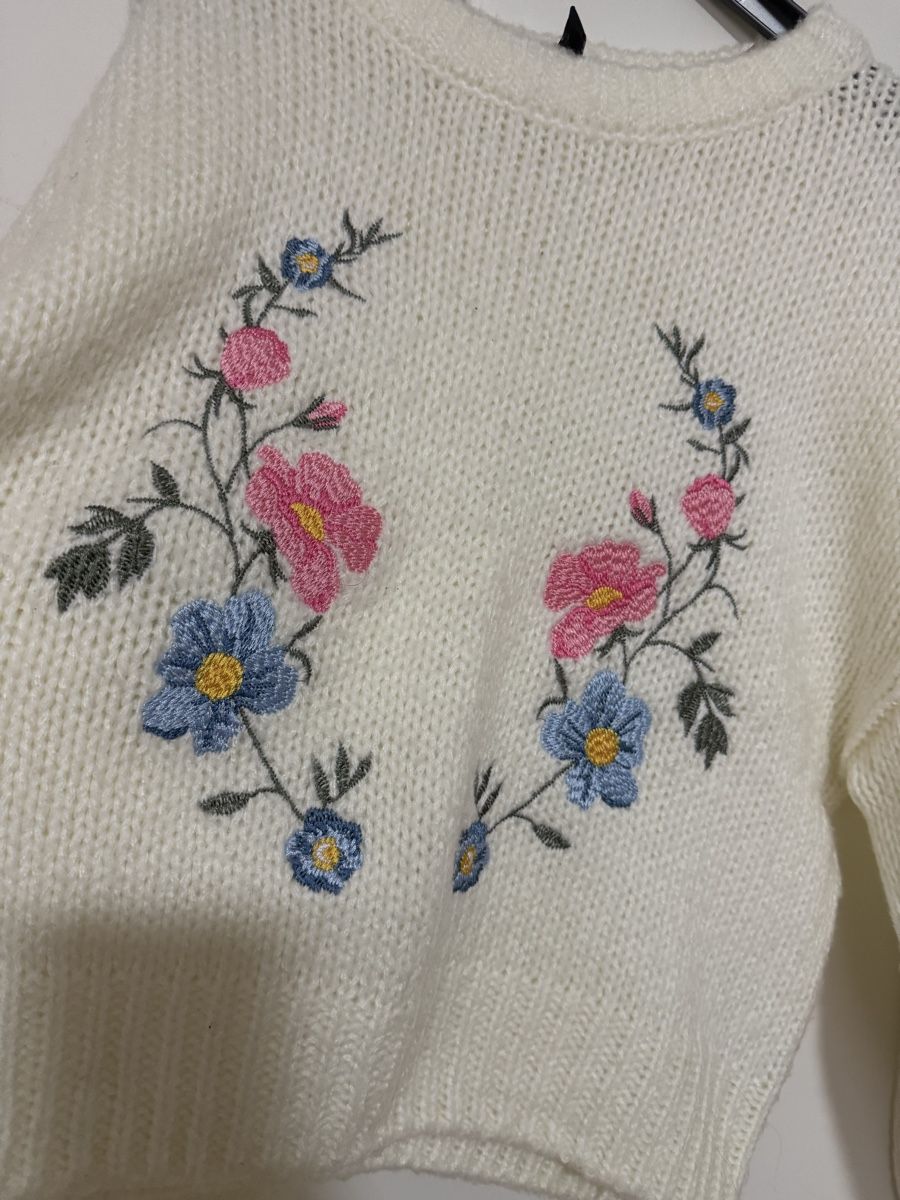 H&M Pullover & Sweatshirts: H&M Strickpullover, Wollpullover, Winter, Blumenmuster, L – Neu (gemäss Beschreibung) aus Zürich von Herbion1 1
